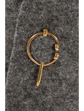 Mittelalter Fibel Tyr (Set) 3 cm aus Messing in Golden Frontansicht 3