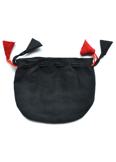 Mittelalter Almosenbeutel Kyot 9X13 cm in Schwarz Frontansicht 2