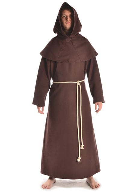 Mittelalter Strick Urian aus Baumwolle in Beige Frontansicht 3