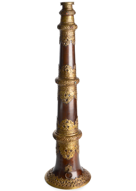 Mittelalter Langhorn in Kupferfarben Frontansicht 5