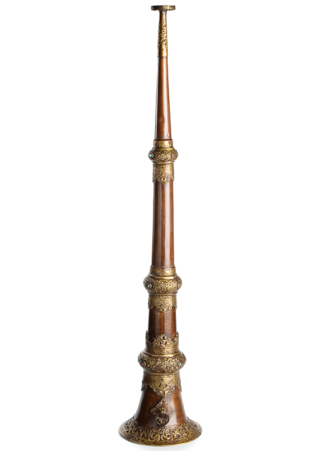 Mittelalter Langhorn in Kupferfarben Frontansicht 7
