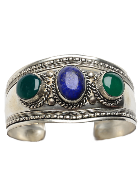 Mittelalter Armreif Palestine aus Weißmetall in Silbern Frontansicht