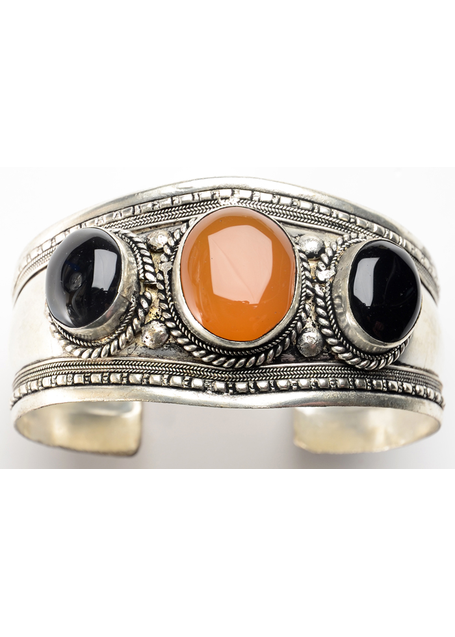 Mittelalter Armreif Palestine aus Weißmetall in Silbern Frontansicht 3