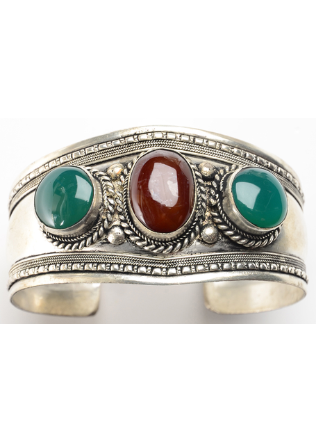 Mittelalter Armreif Palestine aus Weißmetall in Silbern Frontansicht 5