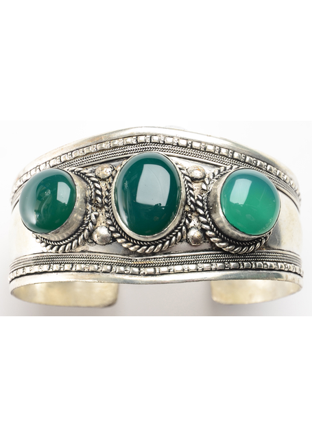 Mittelalter Armreif Palestine aus Weißmetall in Silbern Frontansicht 6