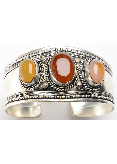 Mittelalter Armreif Palestine aus Weißmetall in Silbern Frontansicht 7