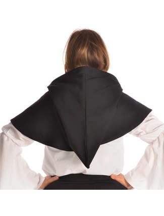 Mittelalter Kapuze Elida in Schwarz Rückansicht