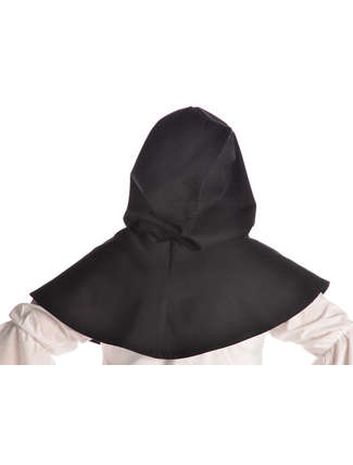 Mittelalter Kapuze Elida in Schwarz Rückansicht 2