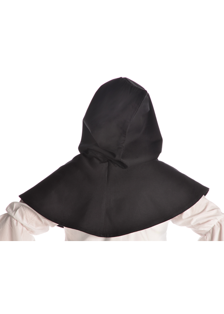 Mittelalter Kapuze Elida in Schwarz Rückansicht 2