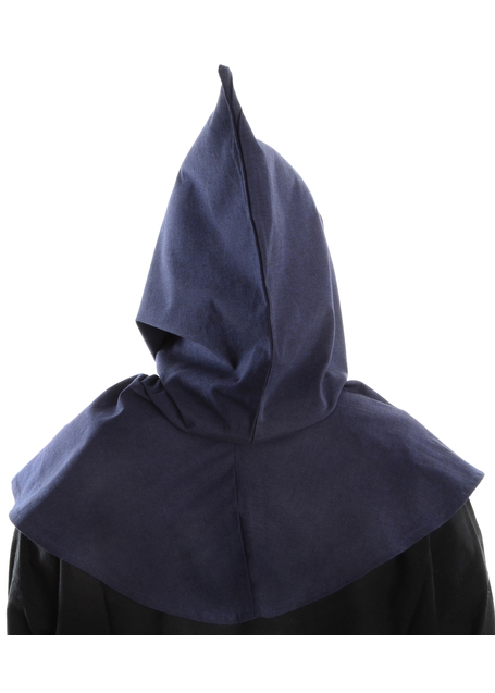 Mittelalter Kapuze Elida in Blau Rückansicht