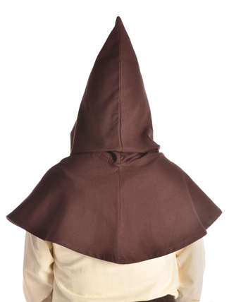 Mittelalter Kapuze Elida in Braun Rückansicht 2