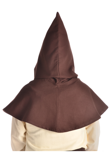 Mittelalter Kapuze Elida in Braun Rückansicht 2