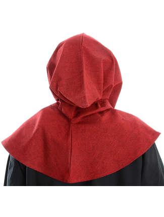 Mittelalter Kapuze Elida in Rot Rückansicht