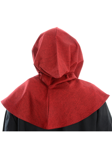 Mittelalter Kapuze Elida in Rot Rückansicht