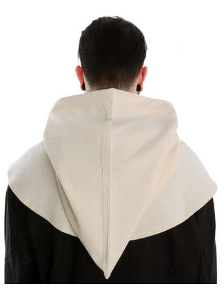 Mittelalter Kapuze Elegast in Beige Rückansicht