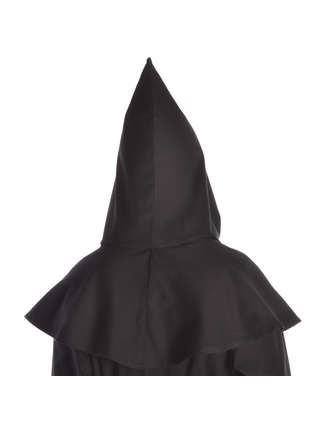 Mittelalter Kapuze Elegast in Schwarz Rückansicht
