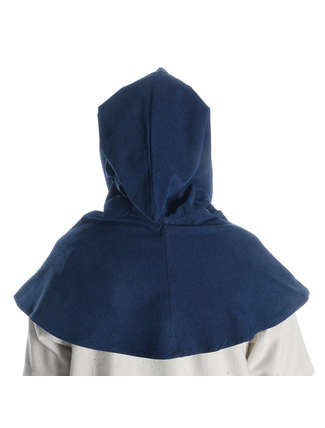 Mittelalter Kapuze Elegast in Blau Rückansicht