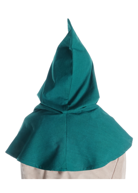 Mittelalter Kapuze Elegast in Grün Rückansicht