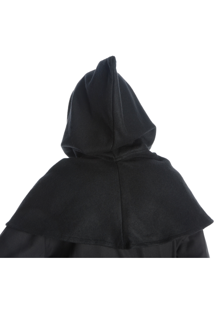 Mittelalter Kapuze Anfole in Schwarz Rückansicht 2