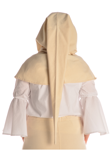 Mittelalter Gugel Ampflise in Beige Rückansicht