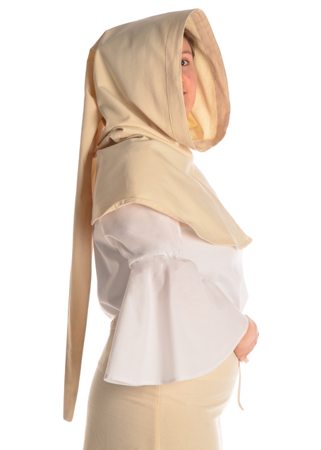 Mittelalter Gugel Ampflise in Beige Seitenansicht