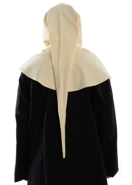 Mittelalter Gugel Aldrian in Beige Rückansicht