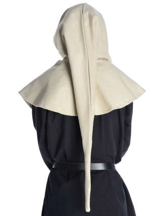 Mittelalter Gugel Mahaute in Beige Rückansicht