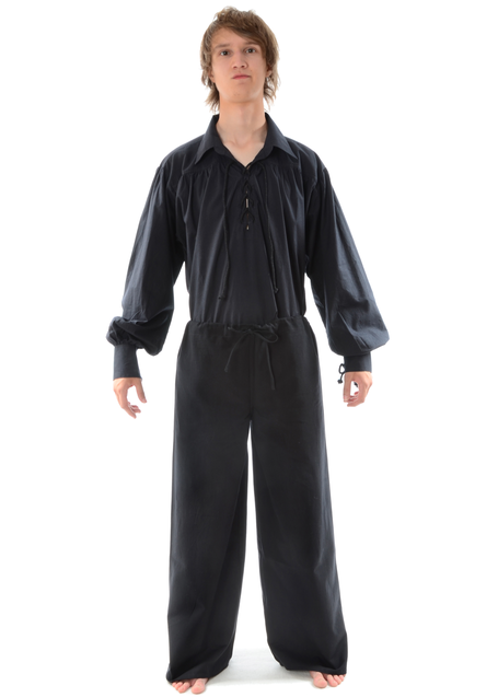Mittelalter Hose Jovelin in Schwarz Frontansicht