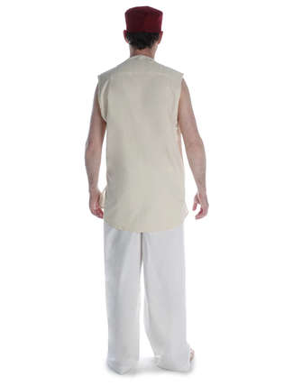 Mittelalter Hose Jovelin in Weiß Rückansicht