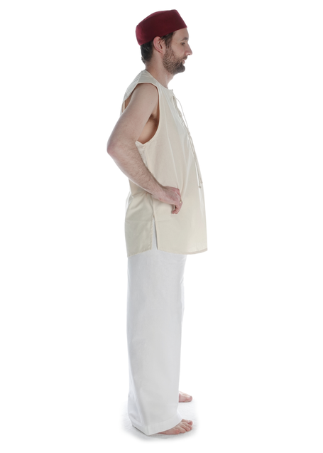 Mittelalter Hose Jovelin in Weiß Seitenansicht