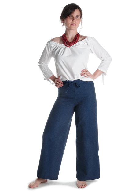 Mittelalter Hose Dulzepta in Blau Frontansicht