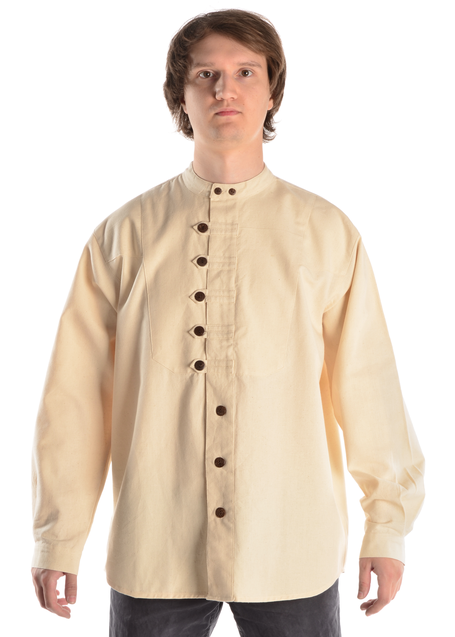 Mittelalter Hemd Erec in Beige Frontansicht