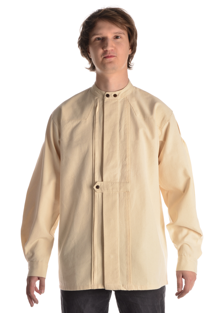 Mittelalter Hemd Gawan in Beige Frontansicht