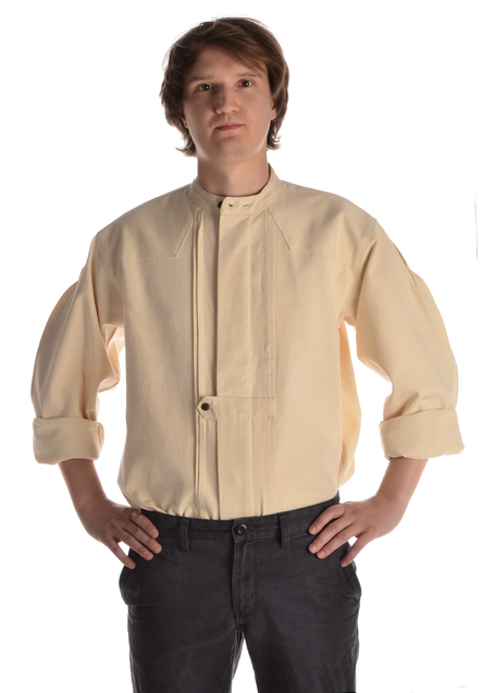 Mittelalter Hemd Gawan in Beige Frontansicht 2