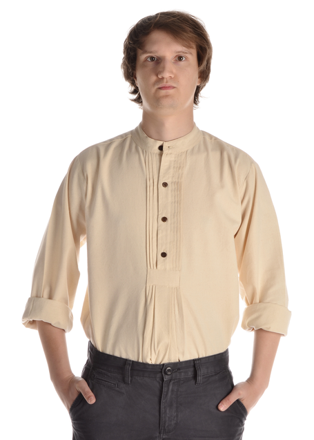 Mittelalter Hemd Orilus in Beige Frontansicht 2