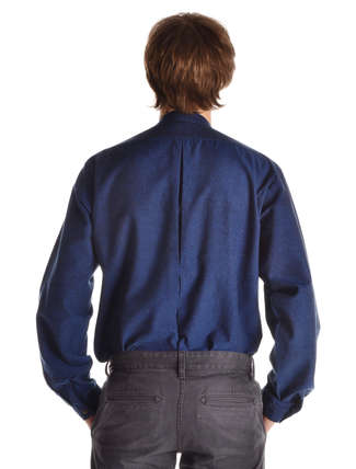 Mittelalter Hemd Orilus in Blau Rückansicht