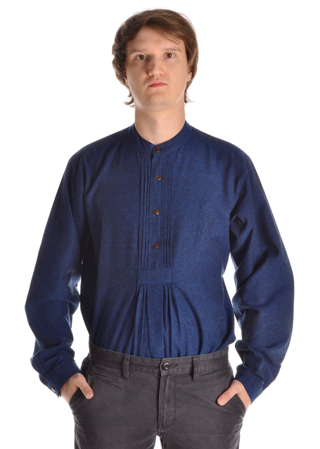 Mittelalter Hemd Orilus in Blau Frontansicht