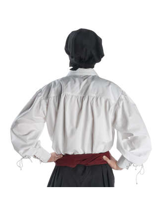 Mittelalter Schnürhemd Lohengrin in Weiß Rückansicht
