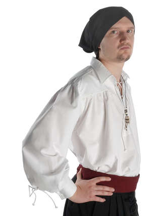 Mittelalter Schnürhemd Lohengrin in Weiß Seitenansicht