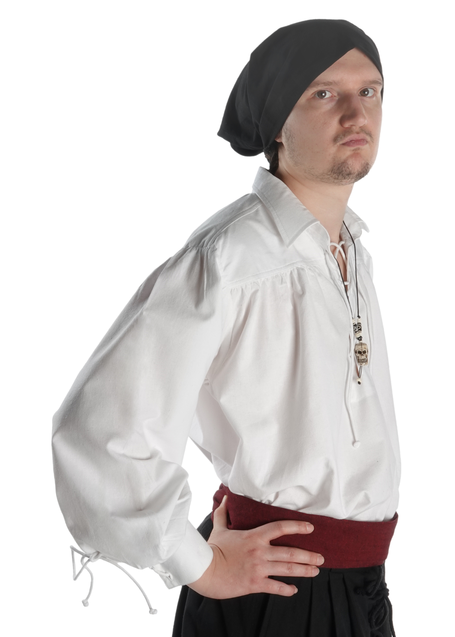 Mittelalter Schnürhemd Lohengrin in Weiß Seitenansicht