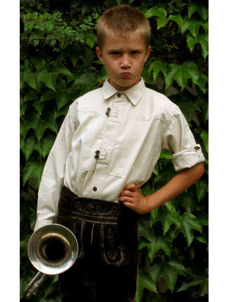 Mittelalter Kinderhemd Grandin in Beige Frontansicht