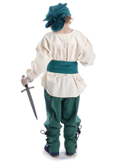 Mittelalter Kinderhemd Parzival in Beige Rückansicht