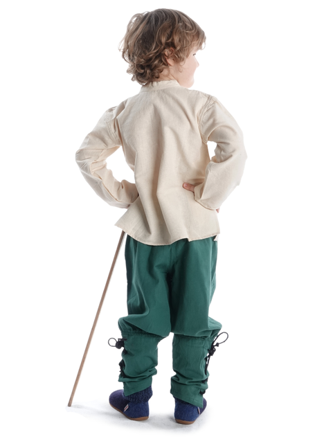 Mittelalter Kinderhemd Anfortas in Beige Rückansicht