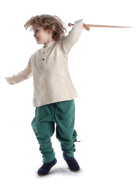 Mittelalter Kinderhemd Anfortas in Beige Frontansicht 2