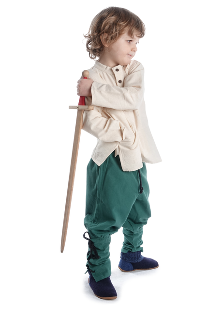 Mittelalter Kinderhemd Anfortas in Beige Seitenansicht 3