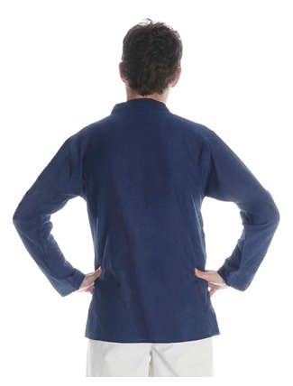 Mittelalter Hemd Anfortas in Blau Rückansicht