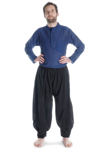 Mittelalter Hemd Anfortas in Blau Frontansicht 3