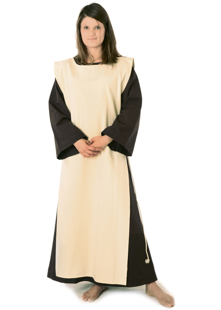 Mittelalter Skapulier Brünhild in Beige Frontansicht