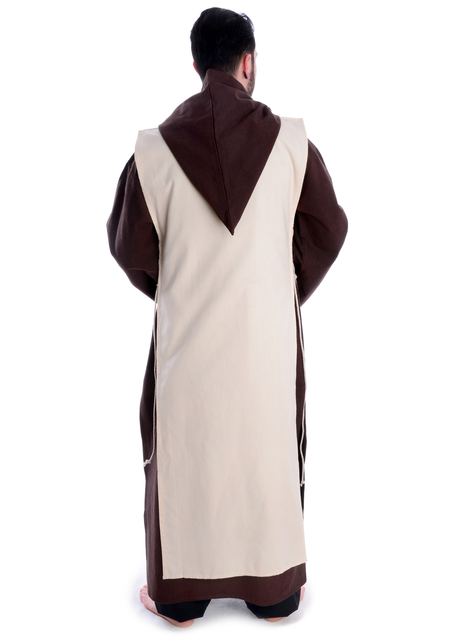 Mittelalter Skapulier Arnalt in Beige Rückansicht