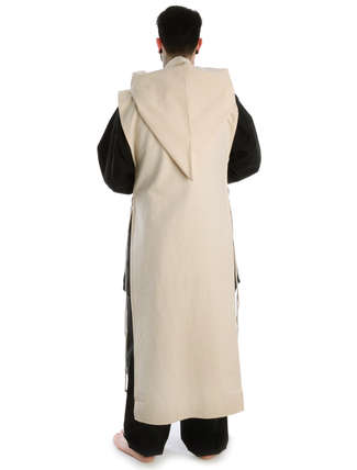 Mittelalter Skapulier Kanliun in Beige Rückansicht